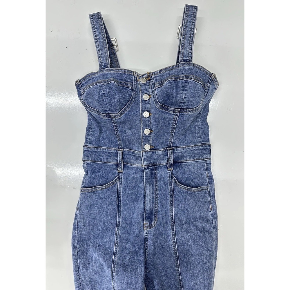 Guess Denim Bustier Overalls / Light Blue Wash Skinny Fit / Women's 28